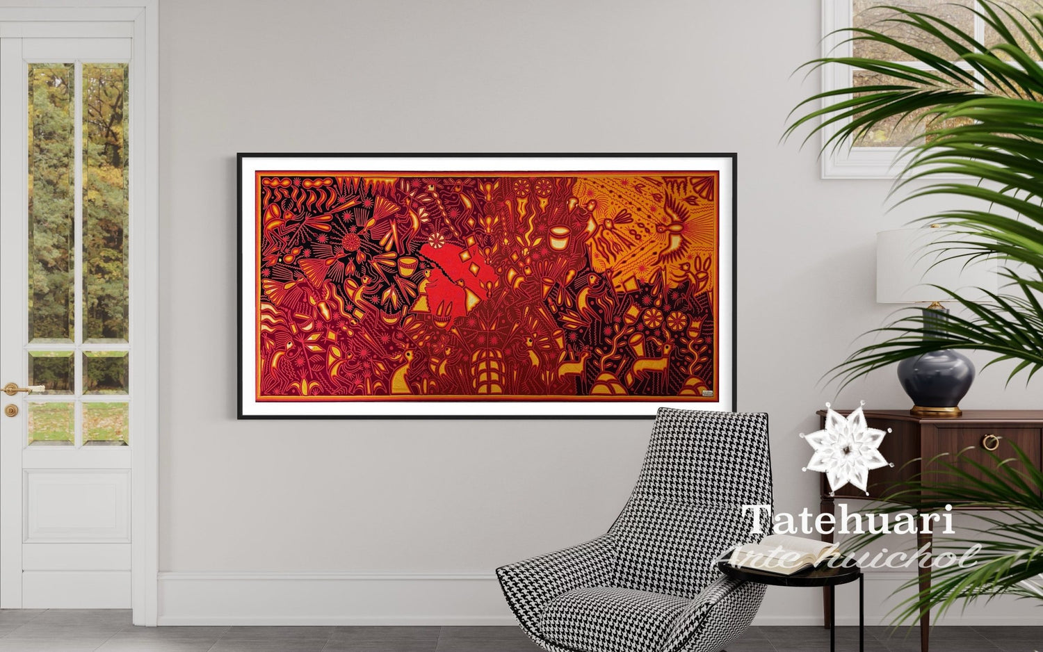 Cuadro o Tabla de Estambre 100 x 200 cms - TATEHUARI, arte huichol