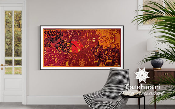 Cuadro o Tabla de Estambre 100 x 200 cms - TATEHUARI, arte huichol