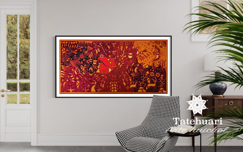 Cuadro o Tabla de Estambre 100 x 200 cms - TATEHUARI, arte huichol