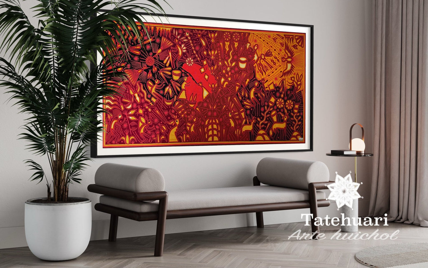 Cuadro o Tabla de Estambre 100 x 200 cms - TATEHUARI, arte huichol