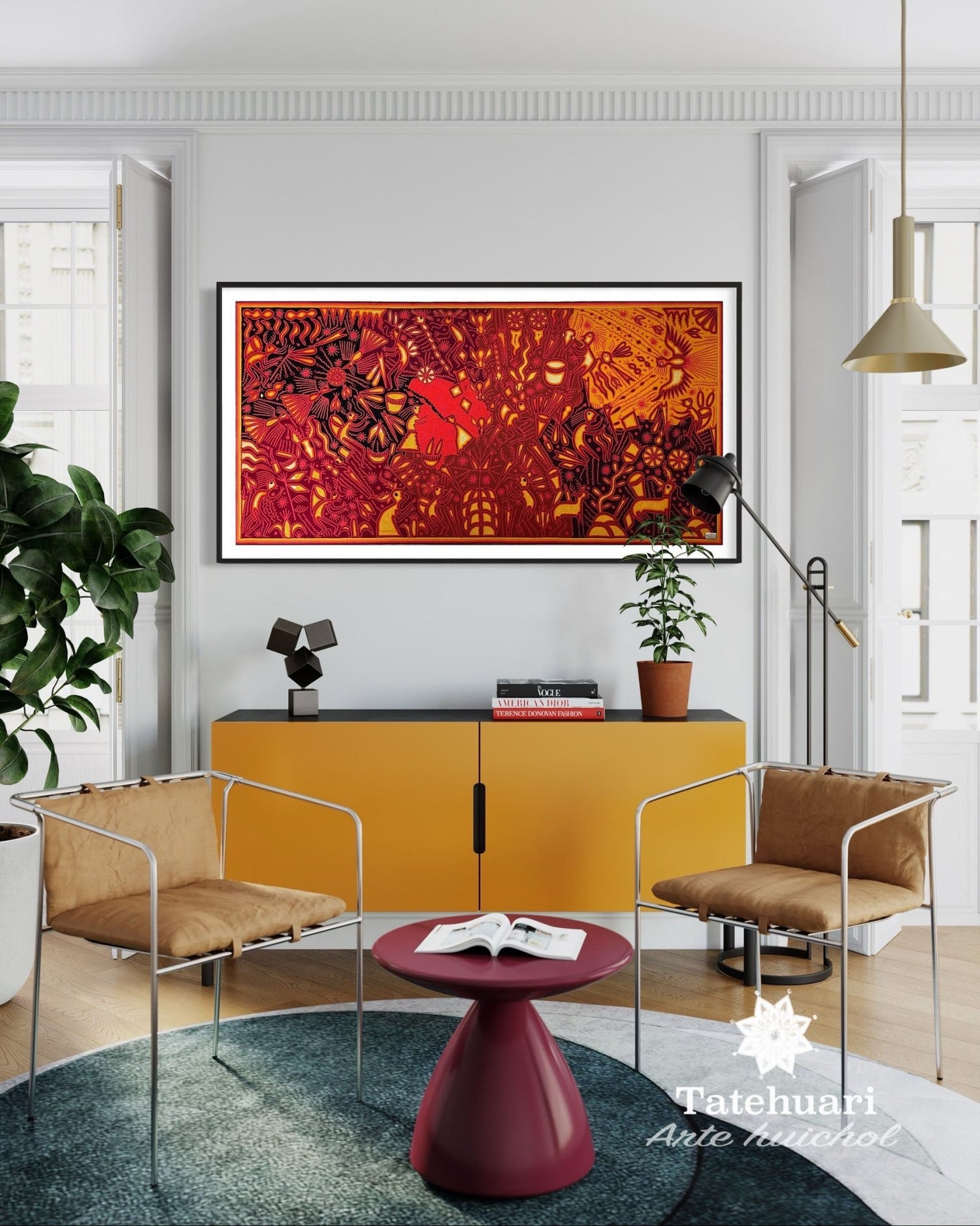 Cuadro o Tabla de Estambre 100 x 200 cms - TATEHUARI, arte huichol