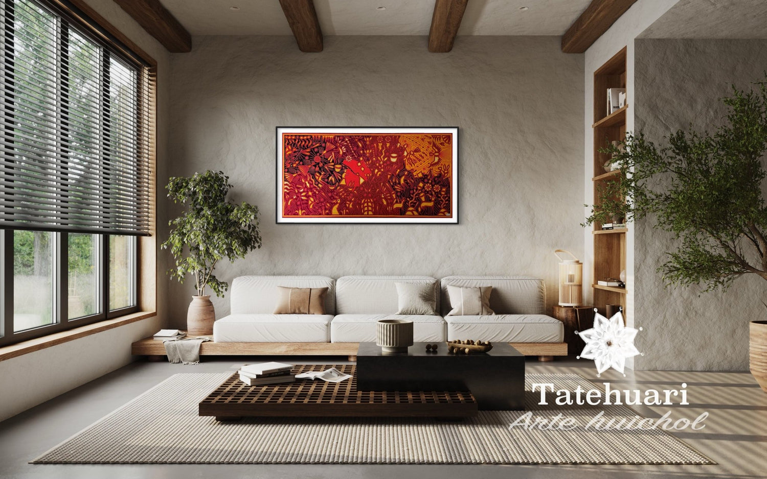 Cuadro o Tabla de Estambre 100 x 200 cms - TATEHUARI, arte huichol