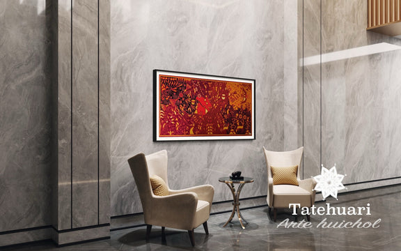 Cuadro o Tabla de Estambre 100 x 200 cms - TATEHUARI, arte huichol