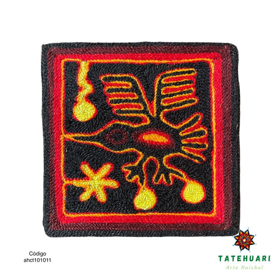Cuadro o Tabla de Estambre 10 X 10 cms - TATEHUARI, arte huichol