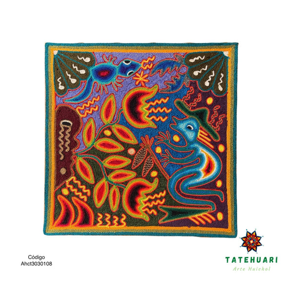 Cuadro de Estambre 3030108 - TATEHUARI, arte huichol