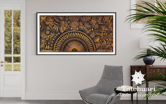 Cuadro o Tabla de Estambre 100 x 200 cms - TATEHUARI, arte huichol