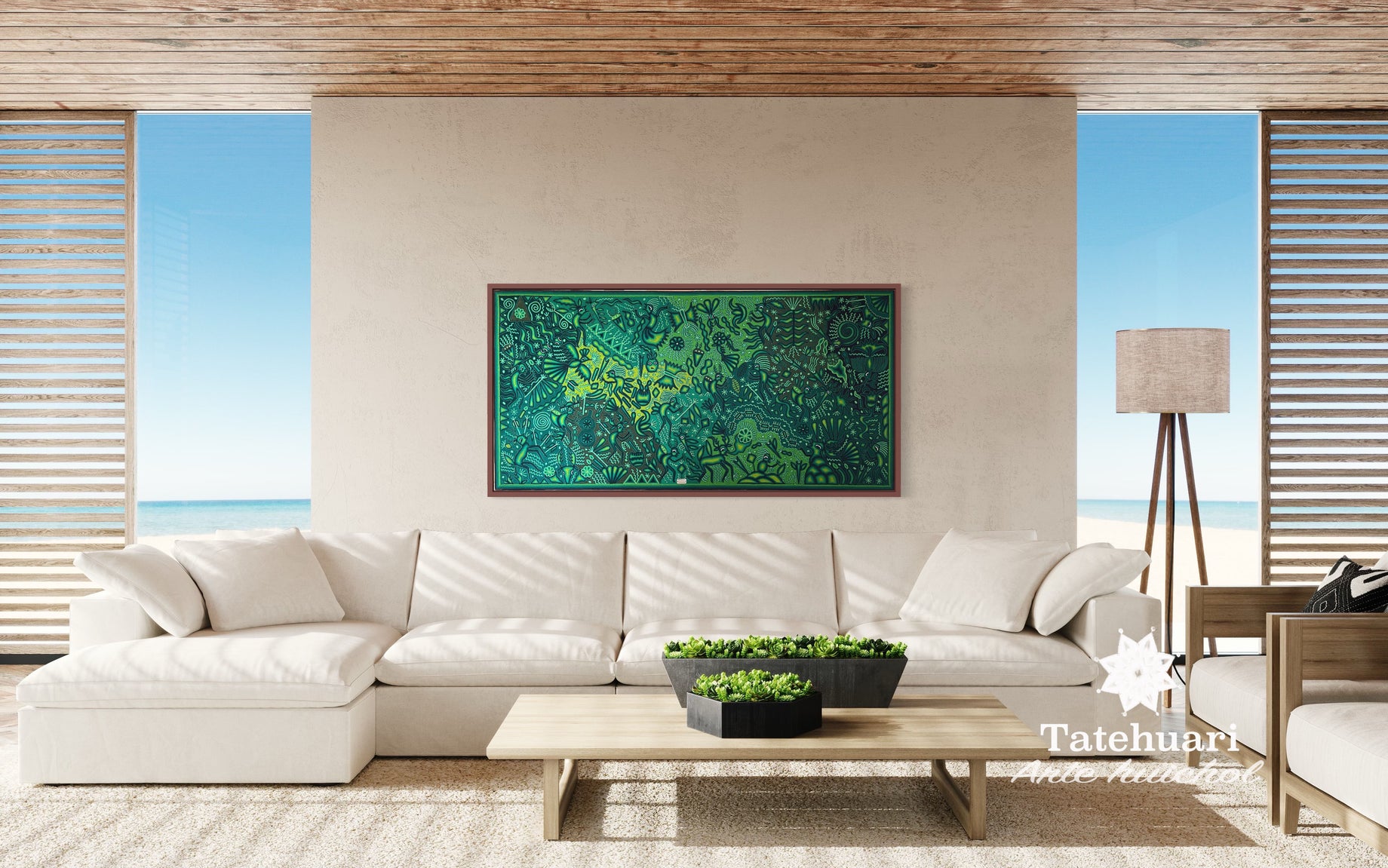 Cuadro o Tabla de Estambre 100 x 200 cms - TATEHUARI, arte huichol