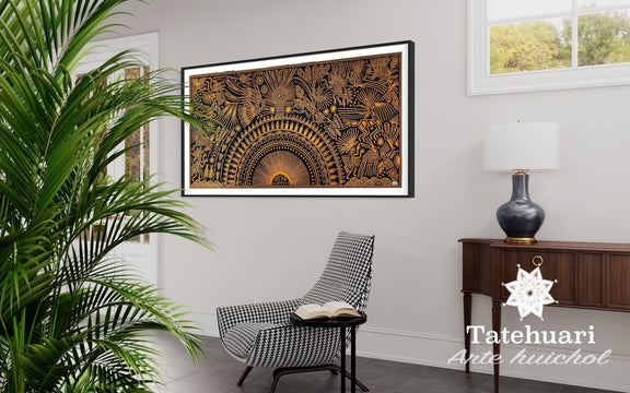 Cuadro o Tabla de Estambre 100 x 200 cms - TATEHUARI, arte huichol