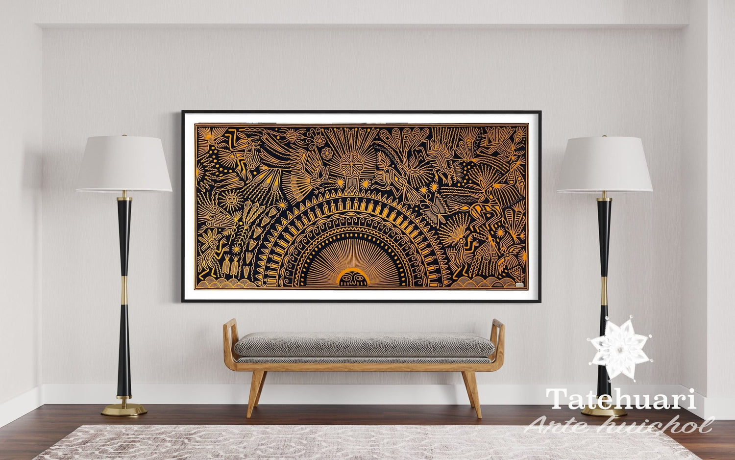 Cuadro o Tabla de Estambre 100 x 200 cms - TATEHUARI, arte huichol