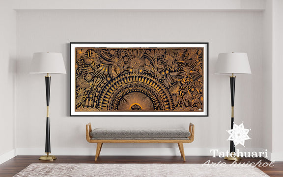 Cuadro o Tabla de Estambre 100 x 200 cms - TATEHUARI, arte huichol