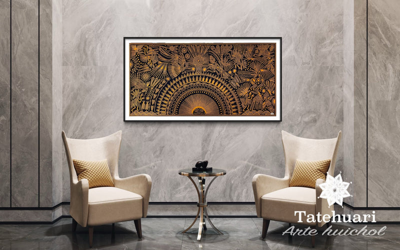 Cuadro o Tabla de Estambre 100 x 200 cms - TATEHUARI, arte huichol