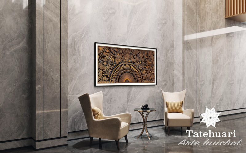 Cuadro o Tabla de Estambre 100 x 200 cms - TATEHUARI, arte huichol