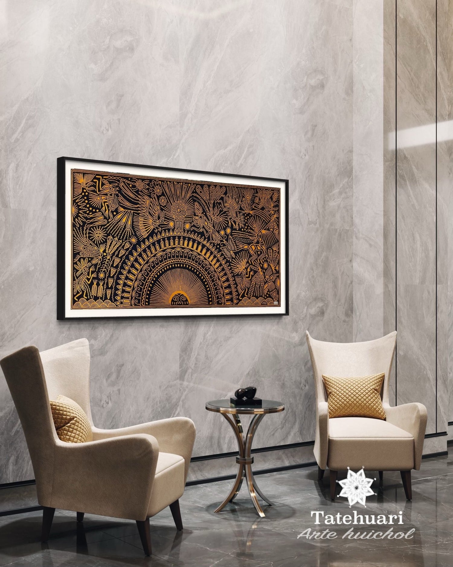 Cuadro o Tabla de Estambre 100 x 200 cms - TATEHUARI, arte huichol