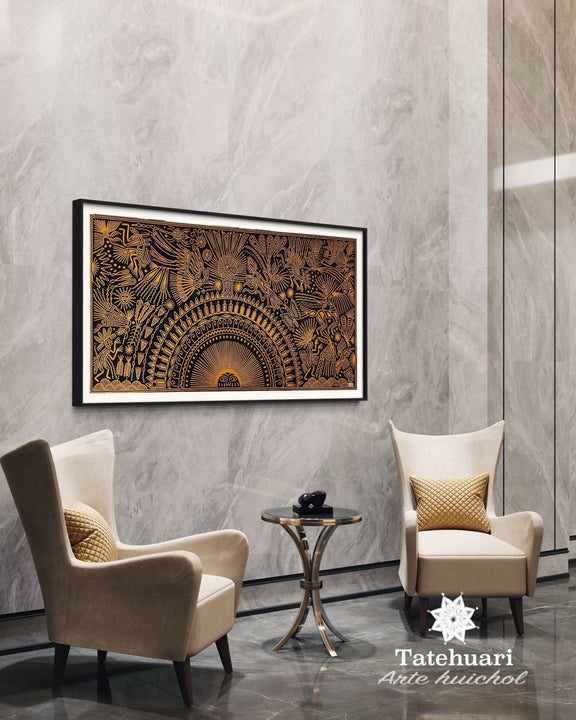 Cuadro o Tabla de Estambre 100 x 200 cms - TATEHUARI, arte huichol