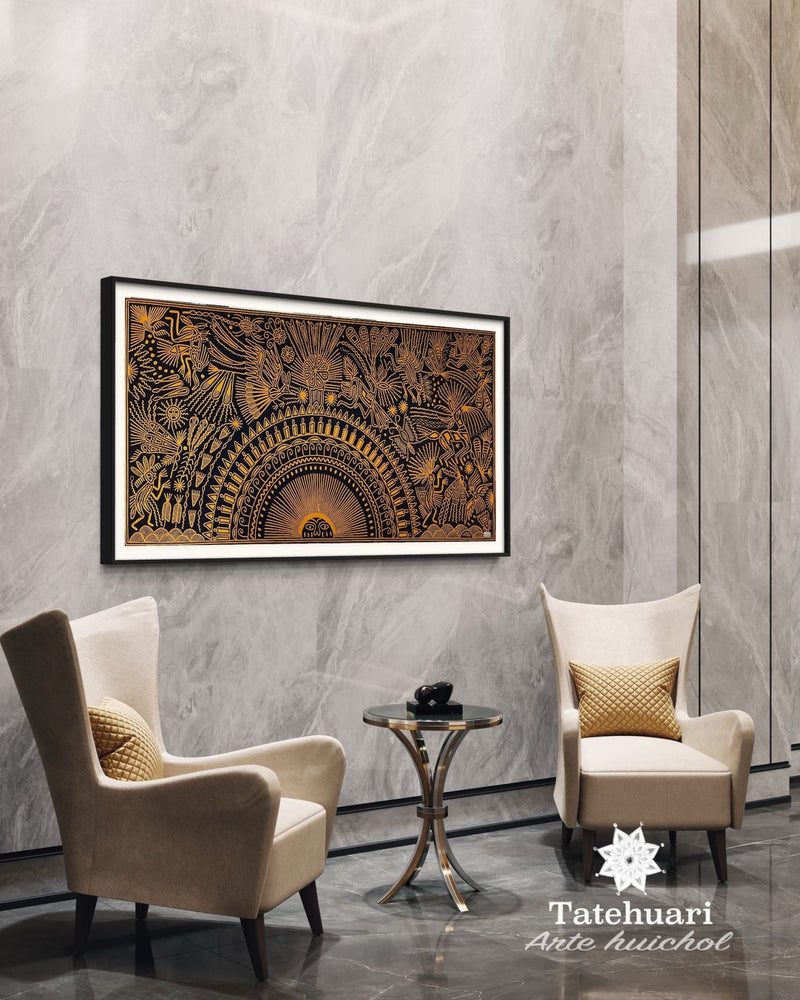 Cuadro o Tabla de Estambre 100 x 200 cms - TATEHUARI, arte huichol