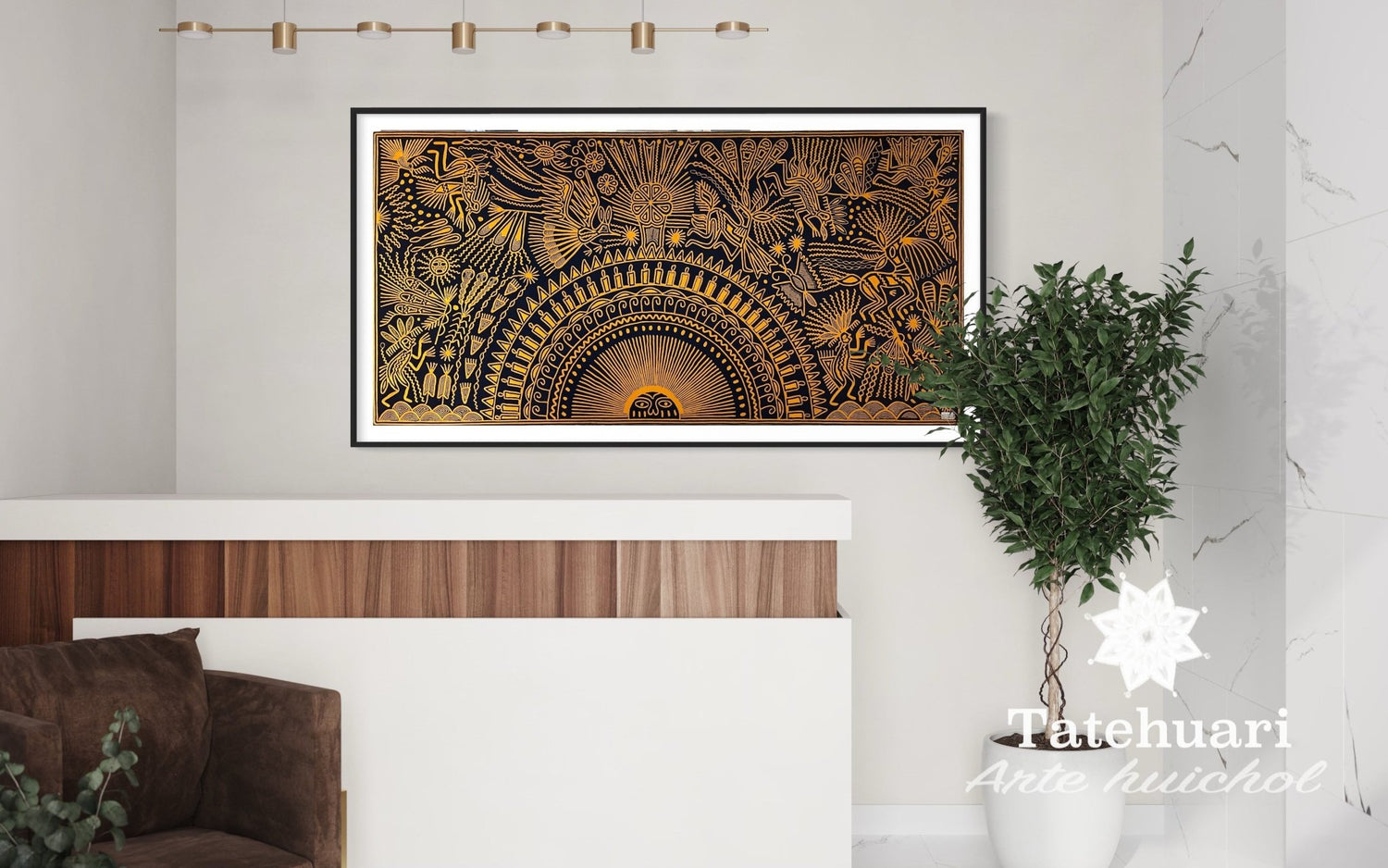 Cuadro o Tabla de Estambre 100 x 200 cms - TATEHUARI, arte huichol