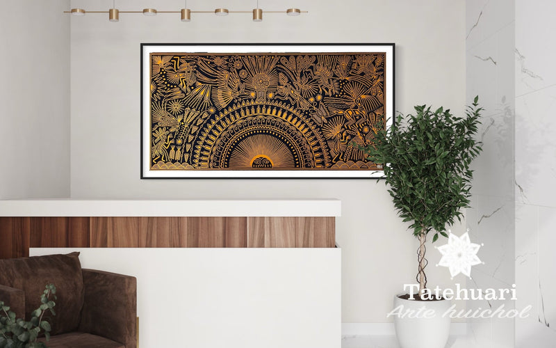 Cuadro o Tabla de Estambre 100 x 200 cms - TATEHUARI, arte huichol