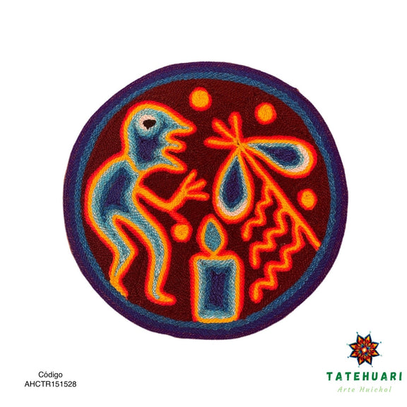 Cuadro o Tabla de Estambre 15 X 15 cms - TATEHUARI, arte huichol