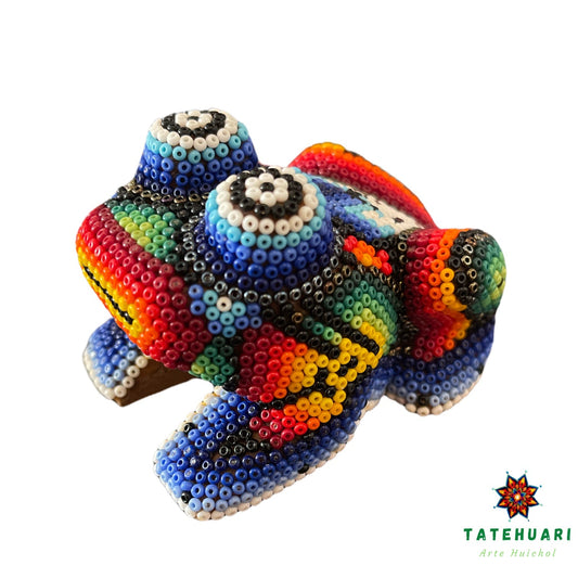 Rana de chaquira FCH04 - TATEHUARI, arte huichol